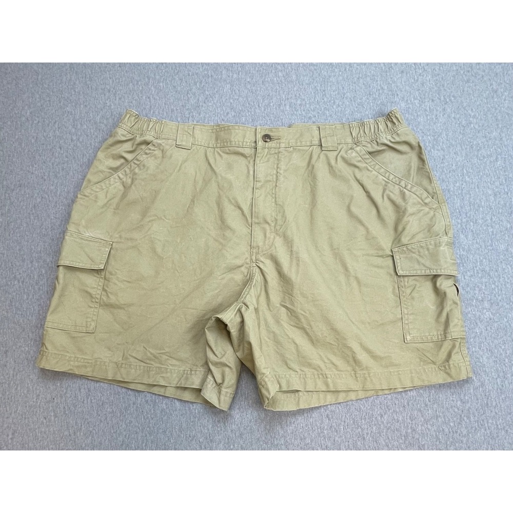 LL Bean‎ Shorts Mens 42 Beige 100% Cotton Cargo Outdoor 6" Inseam